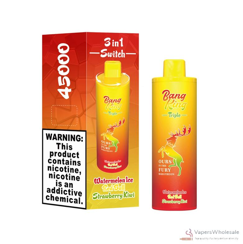 Bang King 45000 Puffs Triple Flavors Disposable Vape - 45ml E-Liquid  Rechargeable - Best Wholesale to Buy Vape